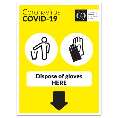 COVID-19 Dispose Of Gloves Here Sign COVID-19 Dispose Of Gloves Here Sign